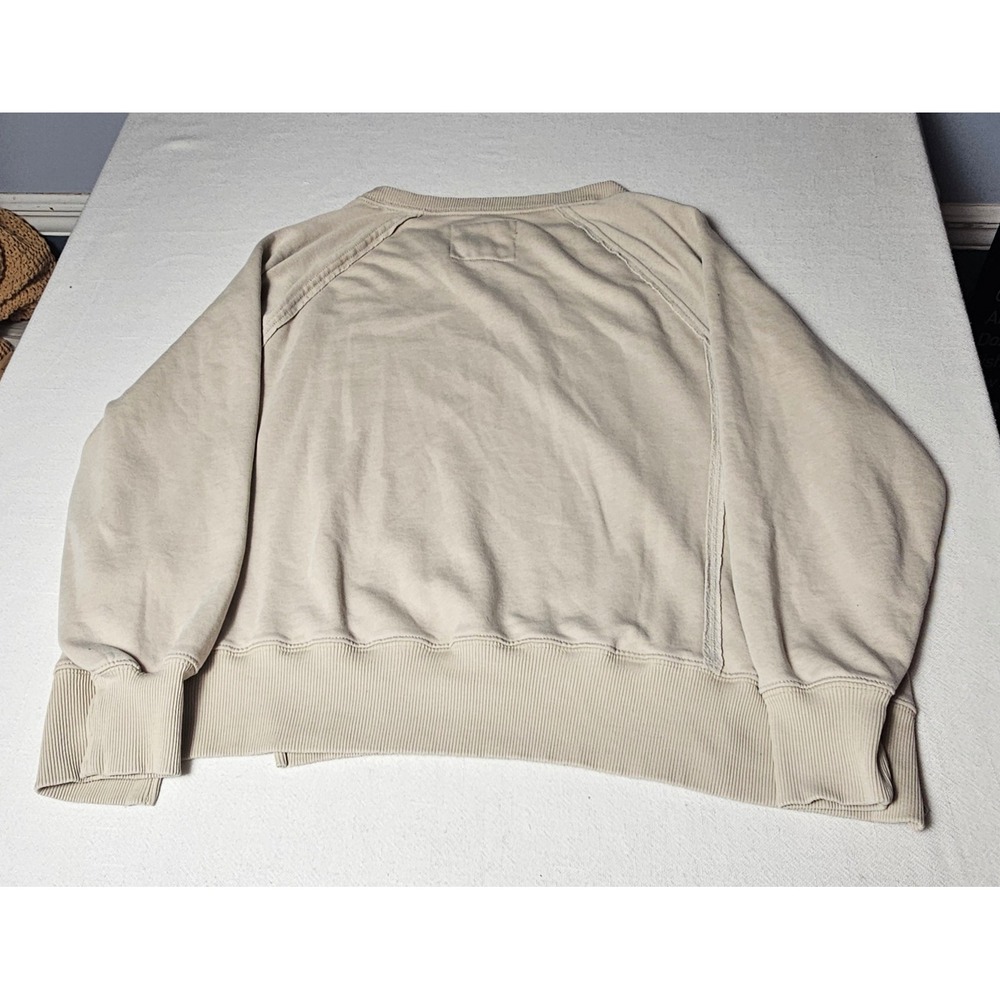 American Eagle Seriously Lived-In Sweatshirt Tan Beige Oversized Seam Detail XS - Picture 2 of 4